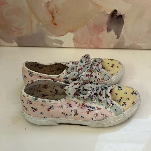 Superga 2750 Flower Pink Floral Mix Print Lace-Up Sneakers - Picture 5 of 6